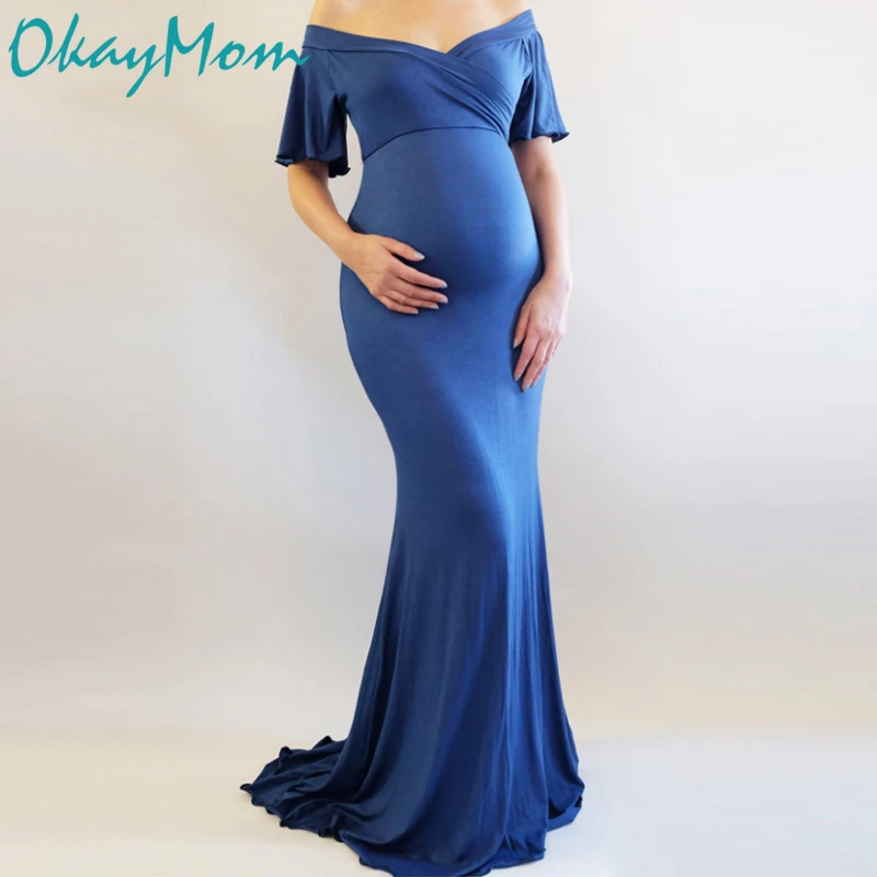 

OkayMom Maternity Dresses Clothing Maternity Photography Props Long Evening Party Dress For Pregnant Women Pregnancy Clothes