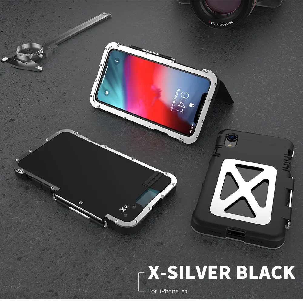 Homem de Ferro para Iphone Móvel para Iphone R-just Original Armadura Inoxidável xs Flip Telefone Case Metal Max xr x Rei Aço 11 Estojos dobráveis