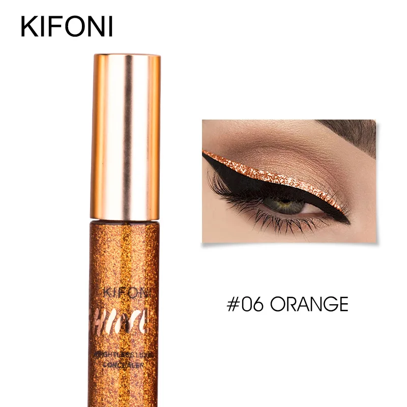 KIFONI Glitter Eyeliner Waterproof Makeup Eye Liner Pencils Long Lasting Shimmer White Blue Color Brand Liquid Eyeliner - Цвет: 06