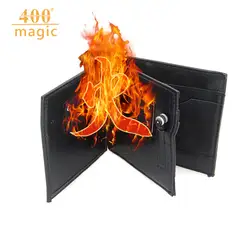 Волшебные трюки огонь кошелек двойного сложения трюк пламени Кожа маг Стадия Улица непостижимо показать реквизит 400 Magic