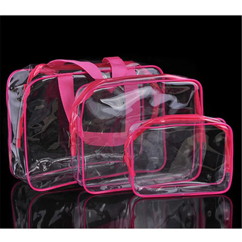 

2018 Environmental Protection PVC Transparent Cosmetic Bag Women Travel Make up Toiletry Bags Makeup Handbag Organizer Case