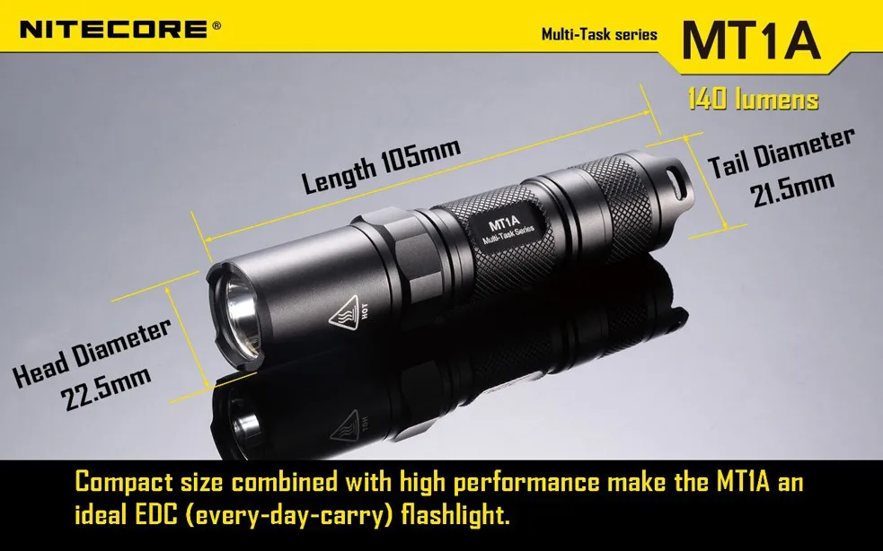 1 шт. Nitecore MT1A фонарик Cree XP-G R5 светодиодный 3 режима фонарика 140 люмен Мини светодиодный фонарь Nitecore