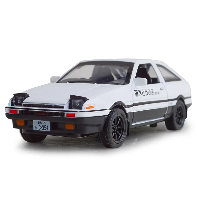 1:28 игрушечный автомобиль INITIAL D AE86 из металлического сплава литой и модель
