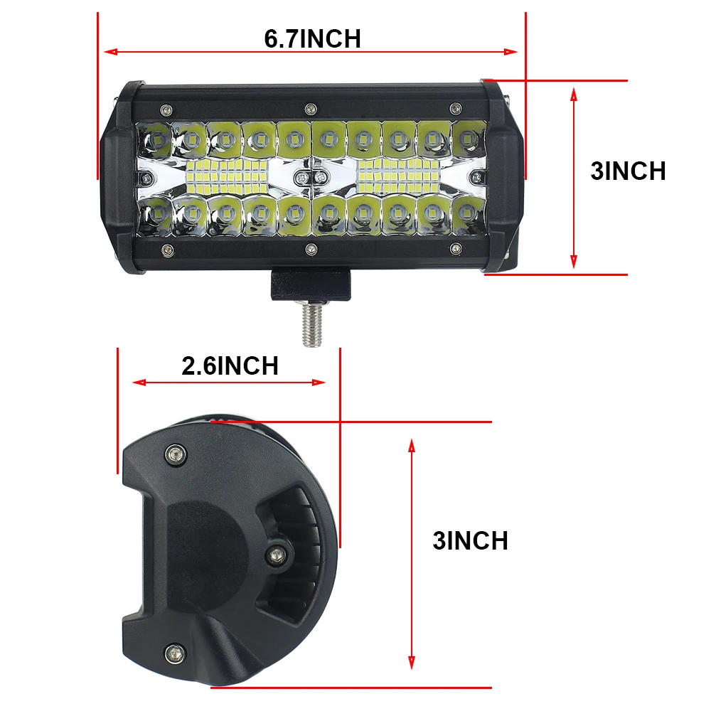 2 шт LED бар 3 ряда свет работы 40 светодиодов 7 inch свет бар 40x3 W для работы для вождения Offroad Лодка автомобиль тягач внедорожник 4x4