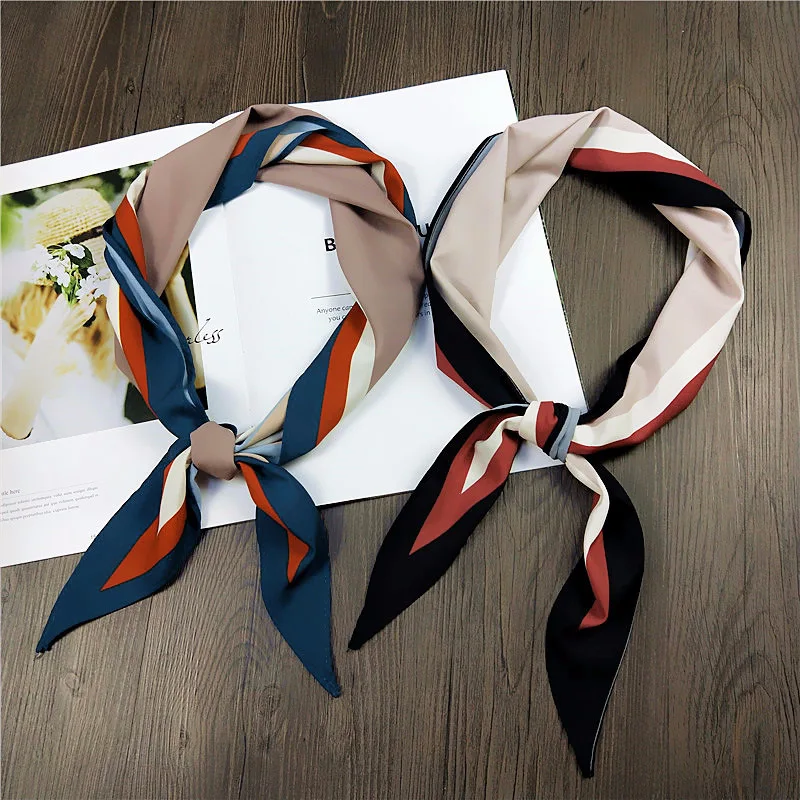 Hot Sale Silk Scarf Women Shawl Decoration Wrist Strap Banded Belt Cartoon Floral Headband Ribbon Scarves Spring Summer | Аксессуары для