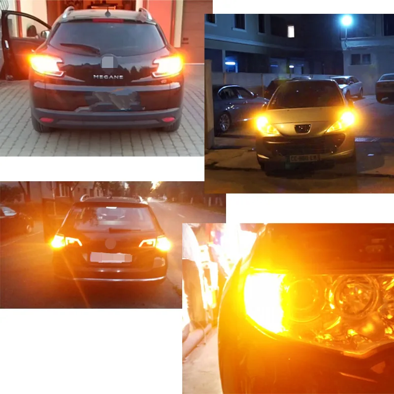 RXZ 2шт Янтарный BAU15S py21w BA15S T20 7440 1156 S25 светодиодный 3014 144 Smd лампы для автомобильных