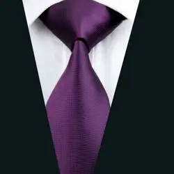 Бренд Для мужчин галстук 100% шелк Фиолетовый твердые жаккардовые Тканые галстук Gravata для Для мужчин Формальные Свадебная вечеринка Бизнес