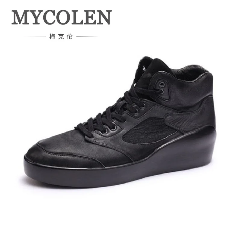 

MYCOLEN New High Top Men Shoes Flats Lace Up Casual Shoes Fashion Height Increasing Male Shoes Man Trainers Zapatillas Hombre