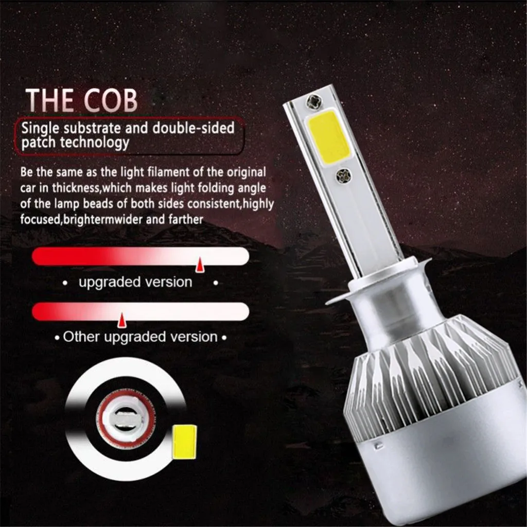 

NEW NTXVSO8 Light LED Driving Front H1 LED High Beam Kits-Flip COB Chips-55W 13000LM 6000K White Driving Fog Lamp Bulbs 2PC