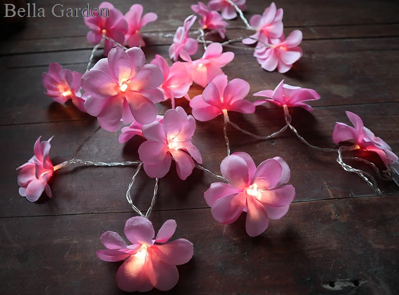 2M 20LED DIY frangipani LED String Lights Battery floral holiday lighting, Event Party garland decoration,Bedroom decoration 2M 20LED DIY frangipani LED String Lights Battery floral holiday lighting, Event Party garland decoration,Bedroom decoration