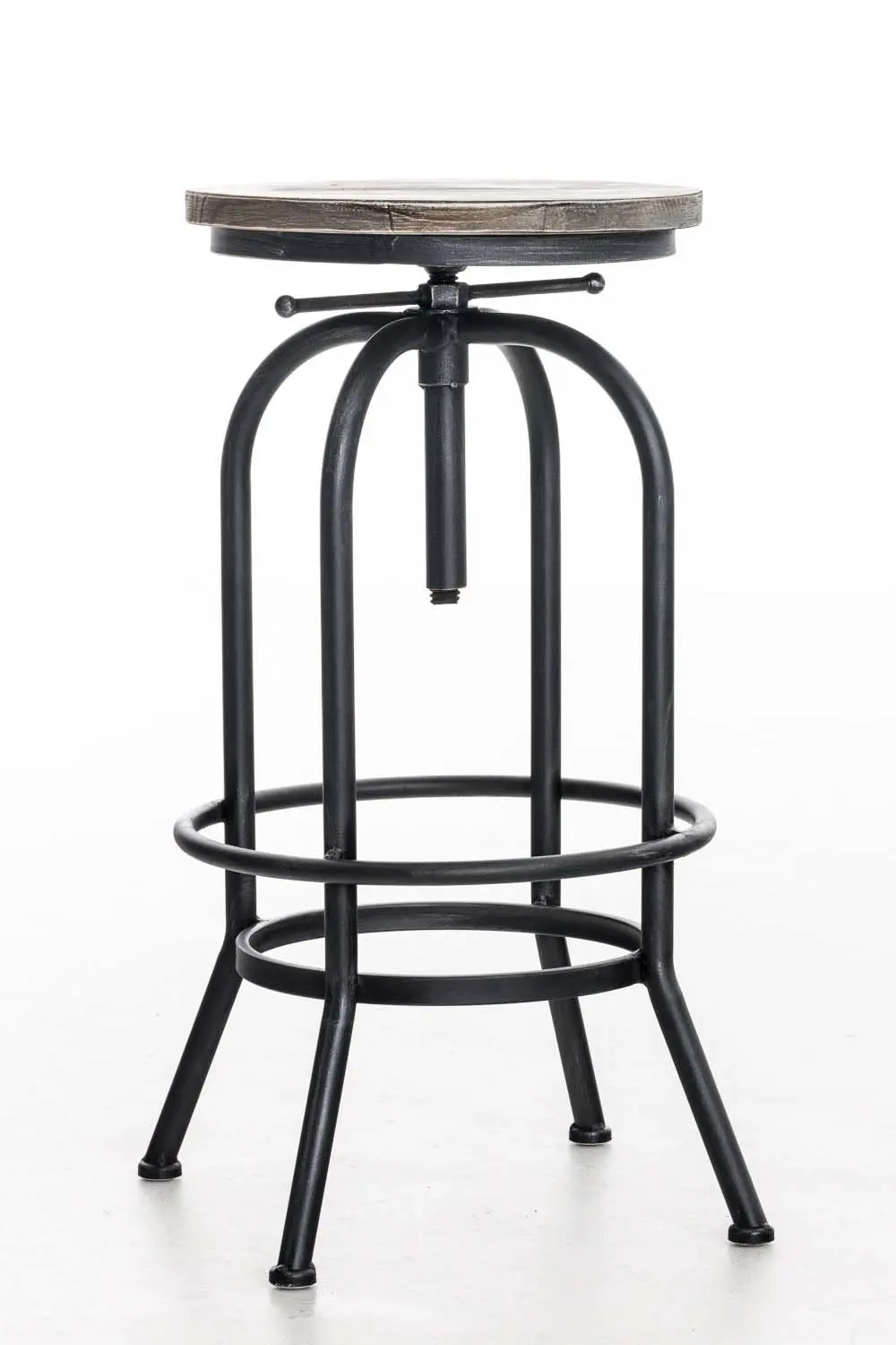 Барный стул в стиле ретро промышленный вид | металлический стул с деревянной сиденье | Регулируемая Высота Стула | с подножкой | Бронзовый