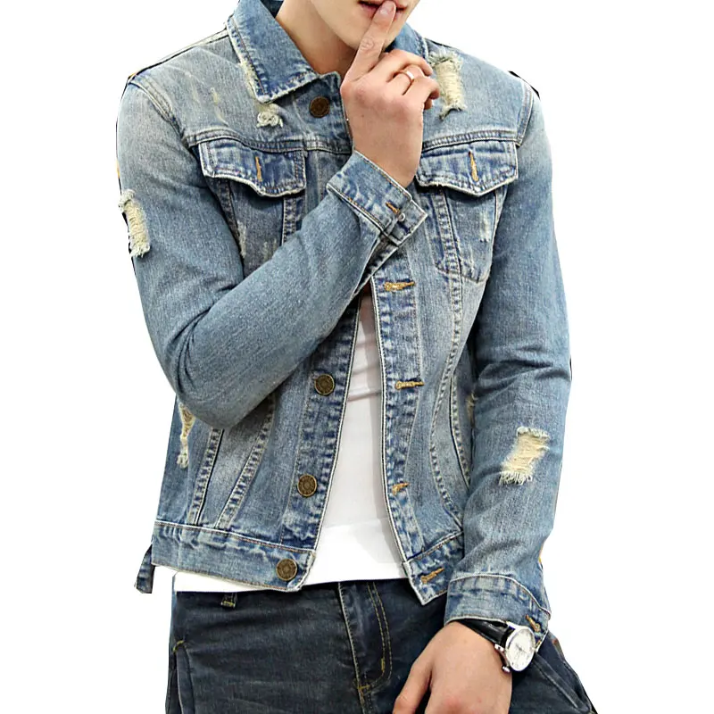 Jacket Casual Cowboy Men Jacket  Denim Jacket Men Slim Fit Jeans Jacket Men M-3XL.