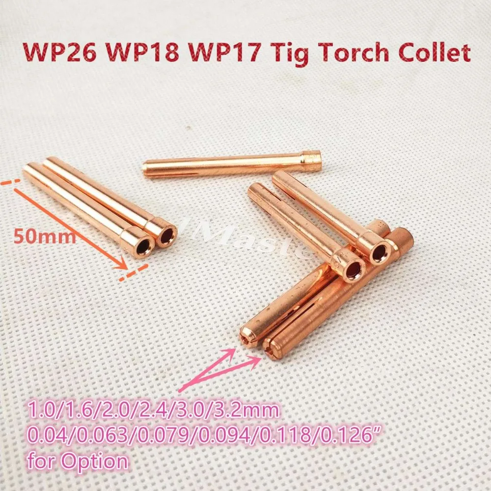 

Tungsten Electrode Collet Tig Torch Consumables 1.0/1.6/2.0/2.4/3.0/3.2mm Collet for WP17 WP18 WP26 Tig Torch