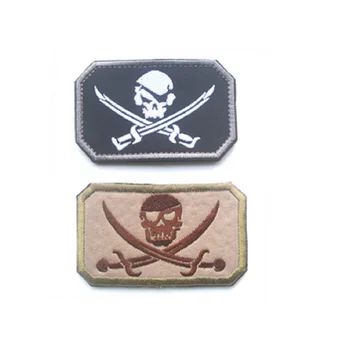 

10pcs/lot Flag Patch Patches Pirate Jolly Roger Embroidered Small 3D Army USA Military Badge Embroidered Badges Stickers