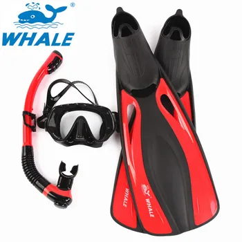 

WHALE Professional Brand Diving Mask,Diving Fins, Snorkel Silicone Skirt Snorkel Scuba Goggle Great Vision Adult Diving Goggles