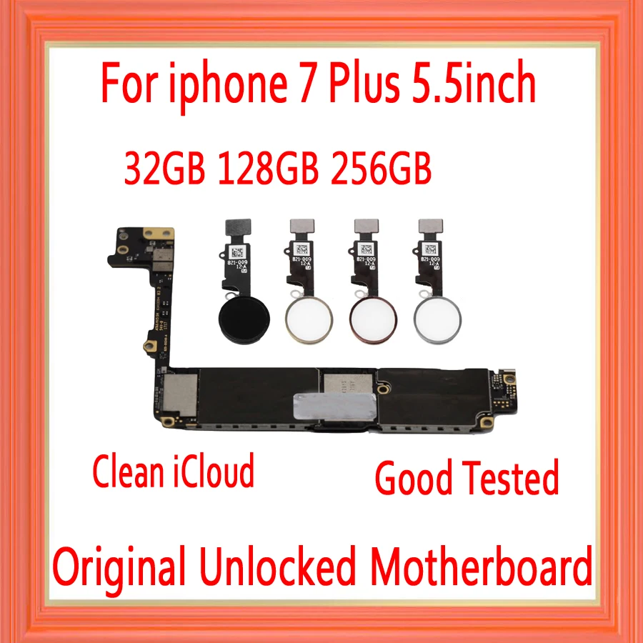 100% протестированная материнская плата iphone 7 plus с Touch ID оригинальная