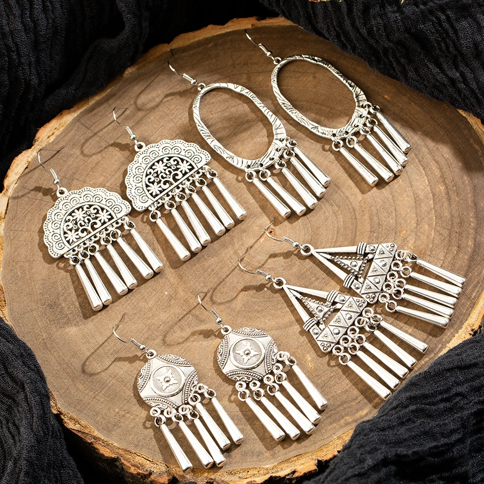 Женские Висячие серьги в этническом стиле Boho серебряные на свадебную вечеринку