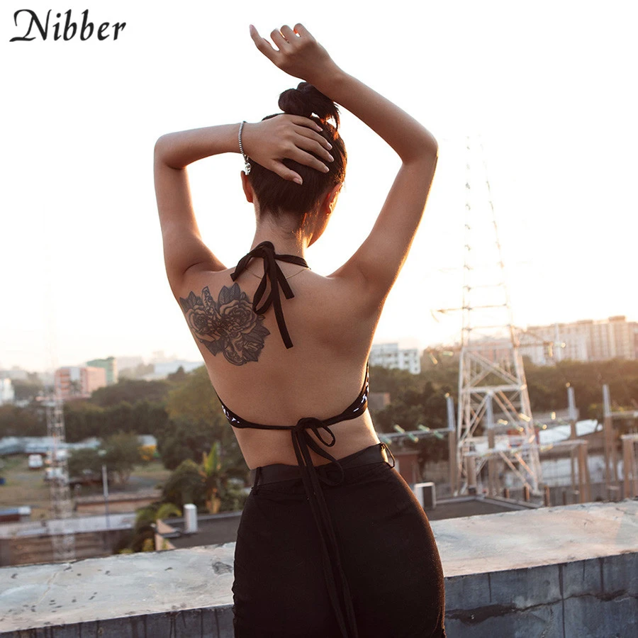 Nibber/Новинка, черно-белые женские короткие топы в клетку, camisole, модный сексуальный пляжный отдых, досуг, топик без спинки, топы