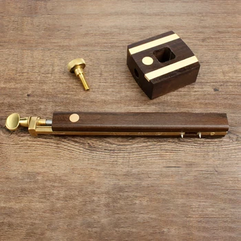 

DIY Woodworking measuring Scribe Ruler Antique and practical Black Ebony Multi-function Screw Scribe tool