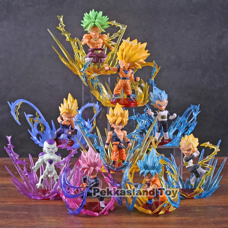 

Dragon Ball Super BURST WCF Super Saiyan Blue Rose Son Goku Gohan Vegeta Freeza Broly PVC Figure Toy 9pcs/set