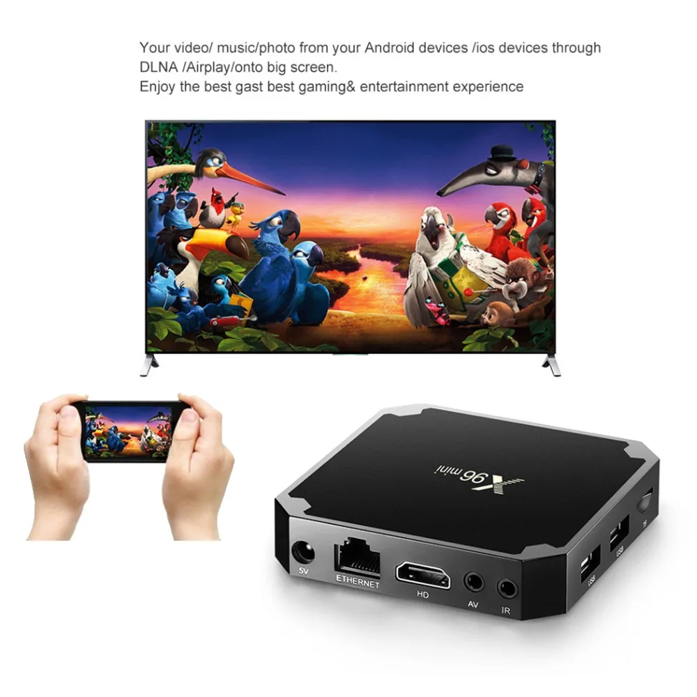 ТВ приставка X96 Mini Android 7 1 4K Amlogic S905W 2 + 16 ГБ Wi Fi|ТВ-приставки и медиаплееры| |