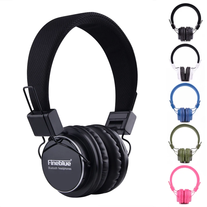 Lowest Price Fineblue PC collapsible 9000 Wireless Bluetooth 2.1 Stereo Headphones built-inMic handsfree for calls music dj FM radio TF card