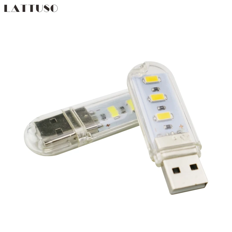 

LAN MU Mini Emergency Atmosphere USB Led Night light 3 Leds Book lights 5V For PC Laptop Computer Mobile Power Camping lamp