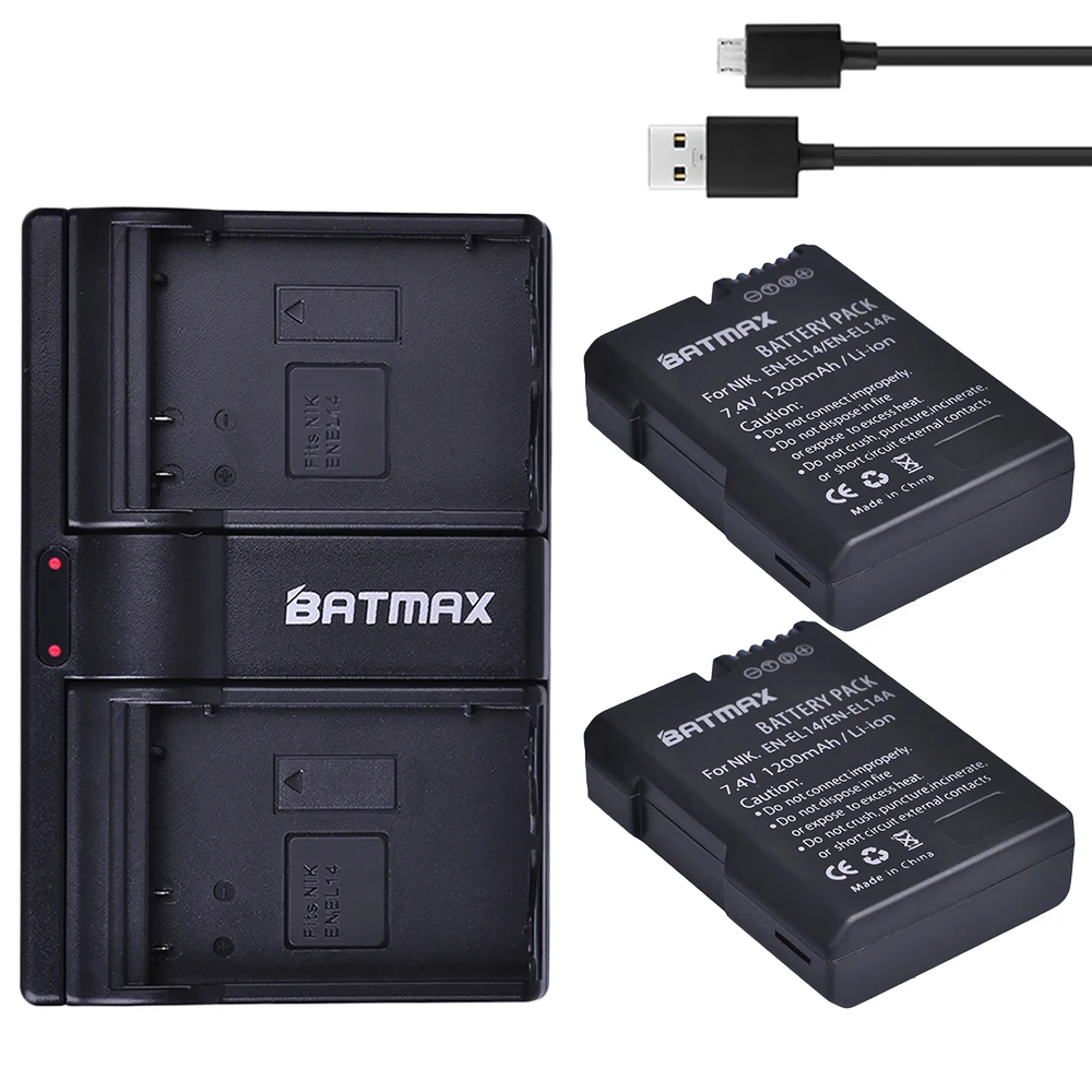 2Pcs 1200mAh EN-EL14 ENEL14 EN EL14 Battery pack + Dual USB Charger for Nikon D5200 D3100 For Nikon D3200 D5100 P7000 P7100 2Pcs 1200mAh EN-EL14 ENEL14 EN EL14 Battery pack + Dual USB Charger for Nikon D5200 D3100 For Nikon D3200 D5100 P7000 P7100