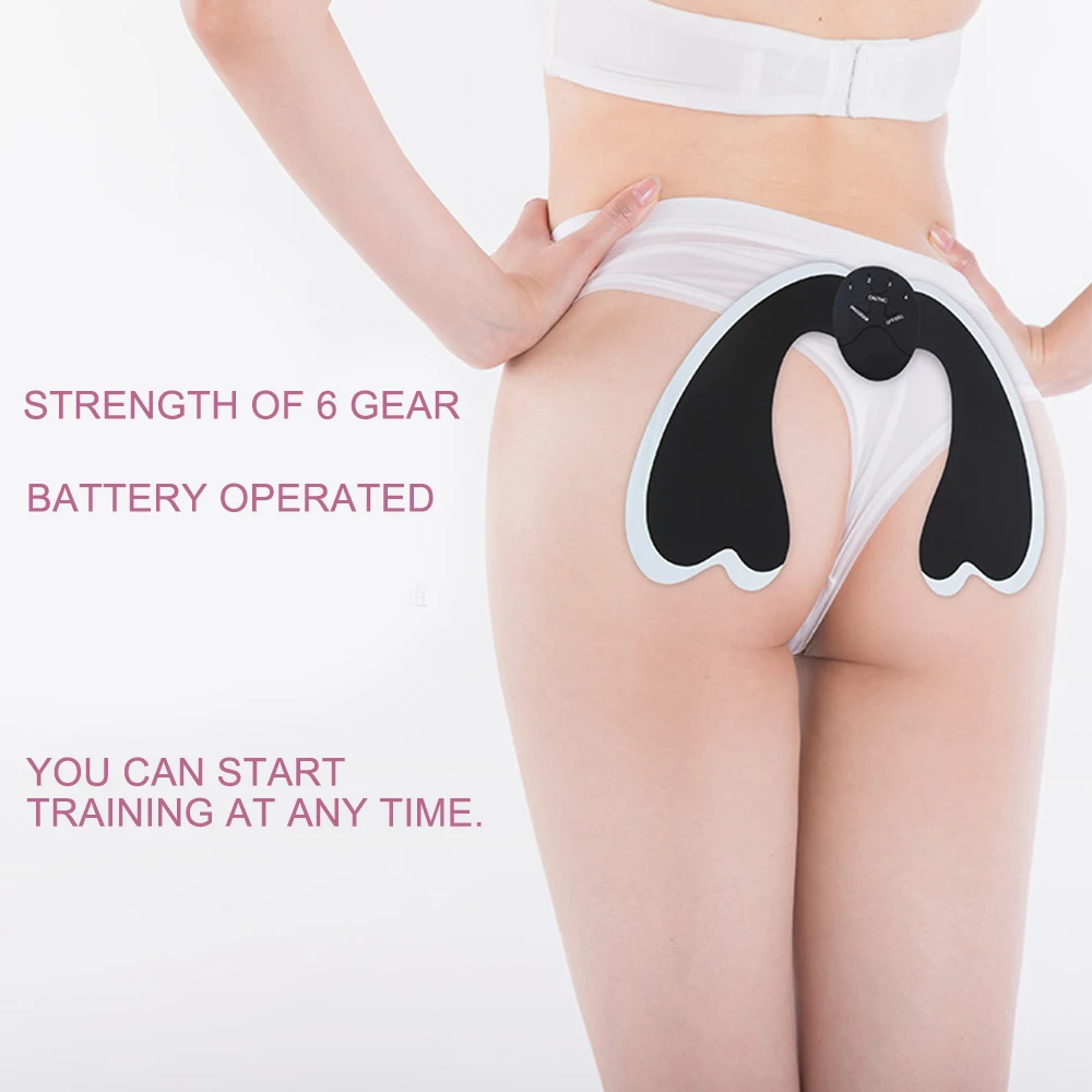 Pink EMS Hip Trainer Myostimulator ABS Muscle Stimulator Buttock Fitness Lifting Buttocks Toner Trainer Hip Slimming Massager