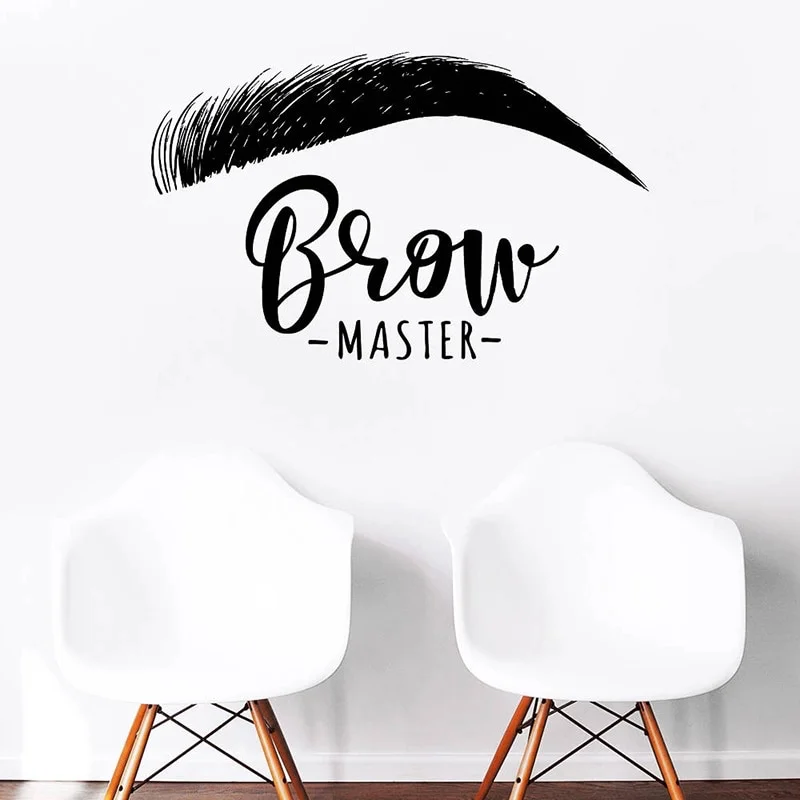 

YOYOYU Brow Master Pattern Art Wall Decal Quotation Eyelash Eyebrow Vinyl Sticker Decor Design Girl Beauty Salon Wallpaper LW04