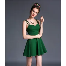 Sexy super mini straps ball gown women dress green black Elastic white dress blackless party summer