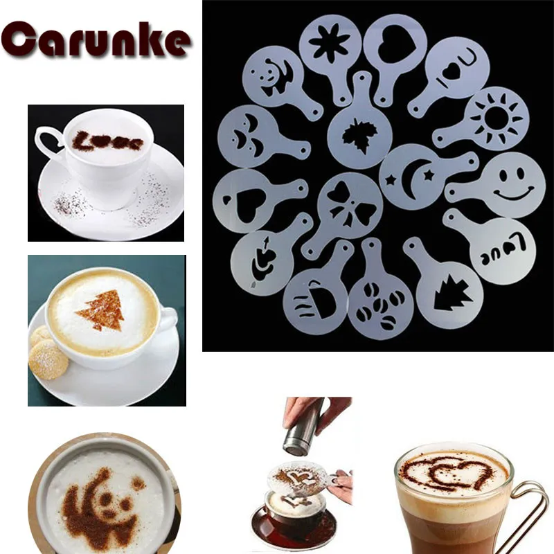 

16PCS coffice milk cupcake stencil cake stencil Fondant Cake and Chocolate Painting Molds wedding Cake border decorations