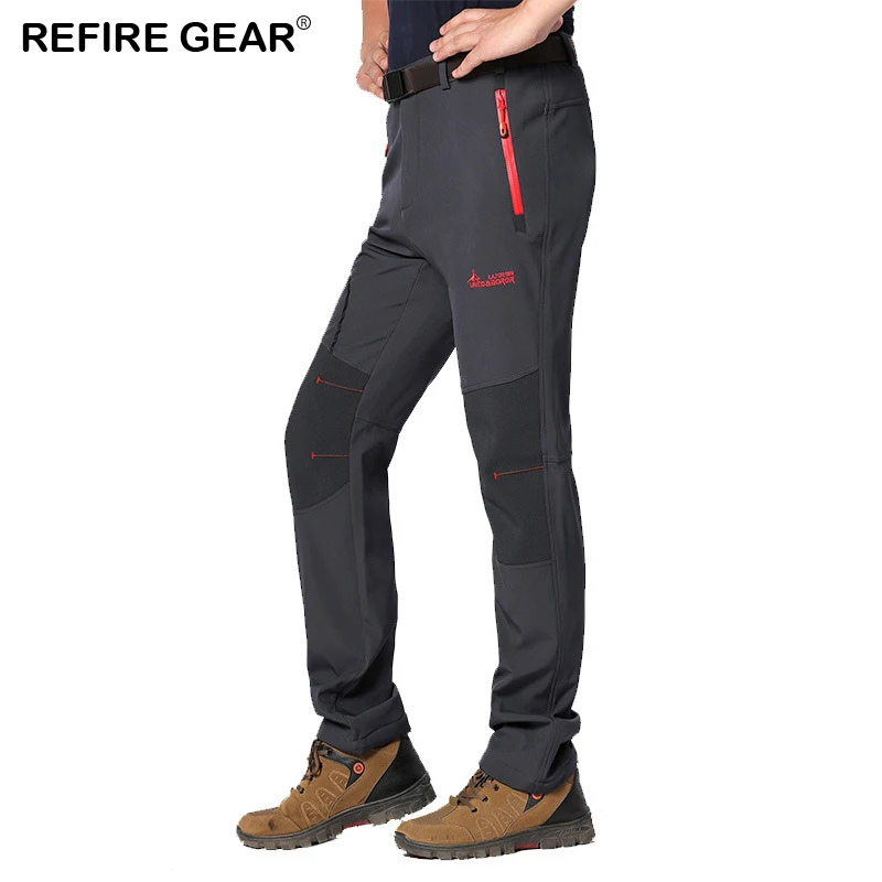 Men/'s Thermal Plush Pants Outdoor Hiking Windbreak Waterproof Hiking Pants
