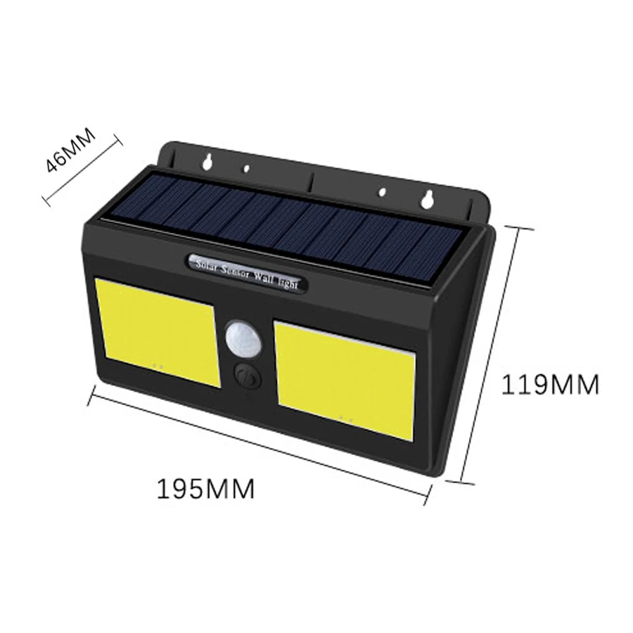 20 40 светодиодный настенный светильник на солнечных батареях Открытый датчик движения солнечный светильник для сада декоративный водонепроницаемый современный настенный светильник наружная безопасность - Испускаемый цвет: COB Big