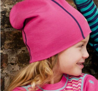 Мериносовая шерсть, Детские Зимние шапочки, теплые шапки унисекс для маленьких мальчиков и девочек, детский чепчик, уличные аксессуары, от 6 месяцев до 14 лет