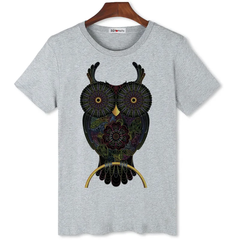 

Bgtomato cool owl printing cartoon t shirts brand new original fashion trend shirts for men