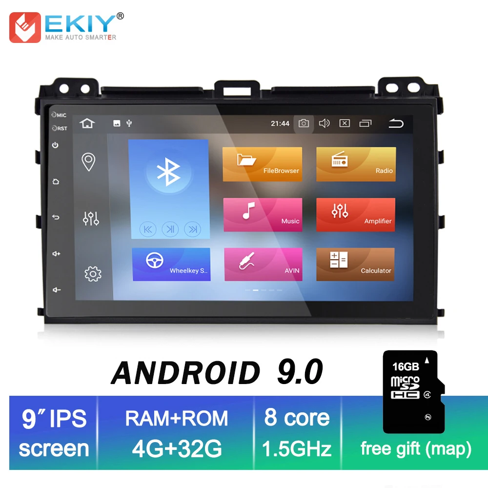 EKIY " ips 2 Din Android 9,0 Автомобильный мультимедийный плеер авторадио DVD для Toyota Prado 120 Land Cruiser gps навигация магнитофон