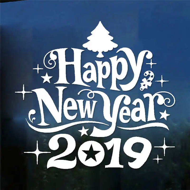 2019 New Year Merry Christmas Wall Sticker Home Shop Windows Decals Decor wall stickers for kids rooms #2o18 (9)