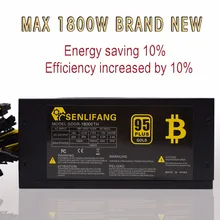1800 Вт 95% КПД ATX12V V2.31 ETH Miner источник питания активный PFC источник питания Поддержка 6 видеокарт для bitman