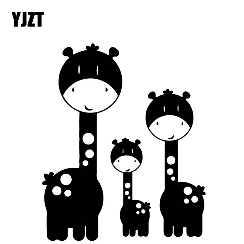 YJZT 13.3CM*16CM Cartoon Giraffe Lovely Decorate Car Trunk Vinyl Decal Accessories Black/Silver C4-2211 | Автомобили и мотоциклы