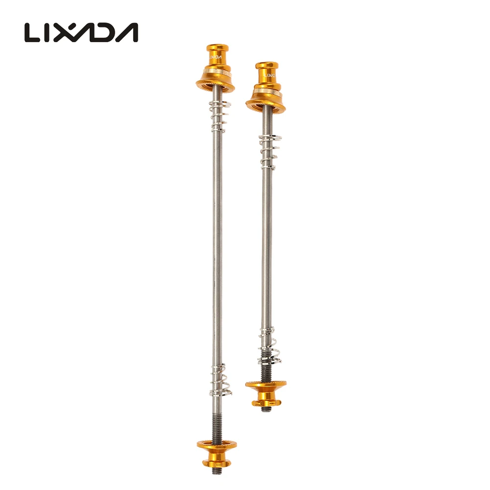 Lixada 2Pcs Ultralight Bicycle Skewers Quick Release Titanium Axle QR Skewer Mountain Road Bicycle Cycling MTB Wheel Hub Skewers