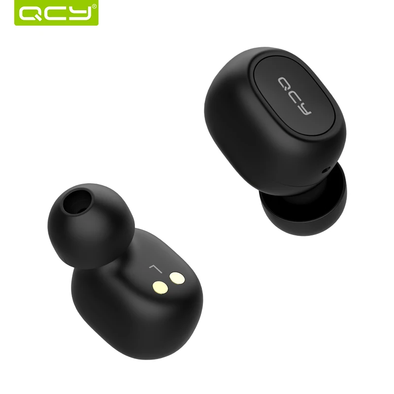 QCY T1C TWS Мини Bluetooth наушники стерео бас беспроводная гарнитура наушники с микрофоном зарядная коробка для всех телефонов