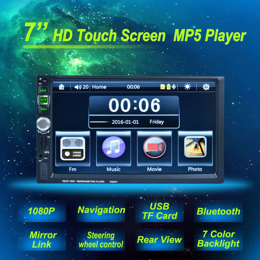 Buy 7'' Touch Screen Car Radio MP5 Player 2 DIN