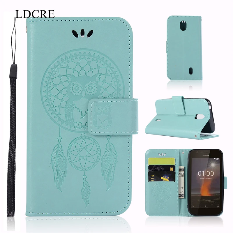 

For Cover Nokia 1 Case Flip Leather Case for Nokia1 2018 Owl Soft Wallet Cover For Nokia 1 Coque Phone Bag Case LDCRE