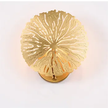 

Retro Modern Wall Lamp Golden Novelty Hollow Lotus Leaf Shape Wall Lights Creative Wall Lighting Fixture For Bedroom Foyer Deco