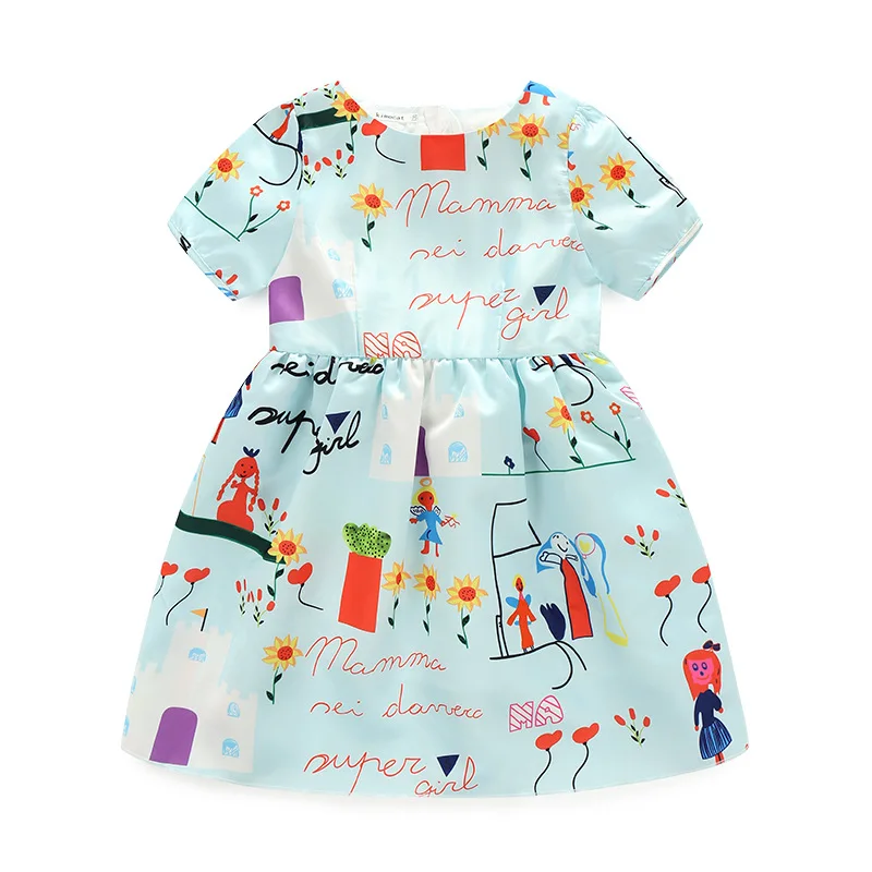 

Girls Graffiti Dresses 2018 Spring Baby Girls Princess Dress For Party Kids Casual Dresses For Girls Children New Year Dress