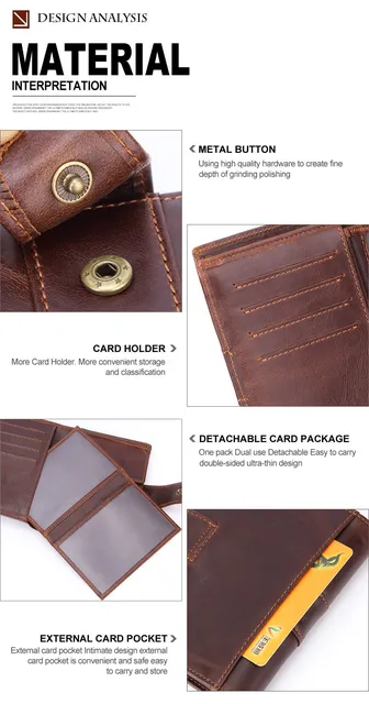 MISFITS wallet men genuine leather coin pocket vintage short wallets male cowhide leather portomonee card holders man Hasp purse -