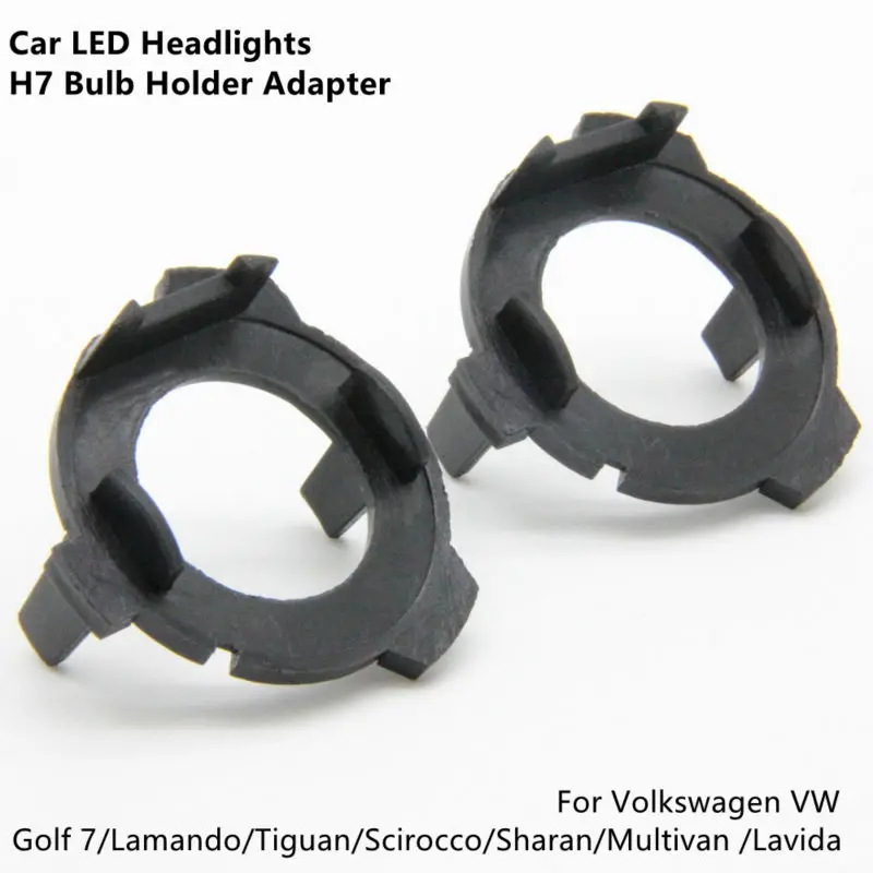 

2X LED Car Headlight H7 Bulb Holder Adapter Base For Volkswagen VW Golf 7 Lamando Tiguan Scirocco Sharan Multivan Lavida