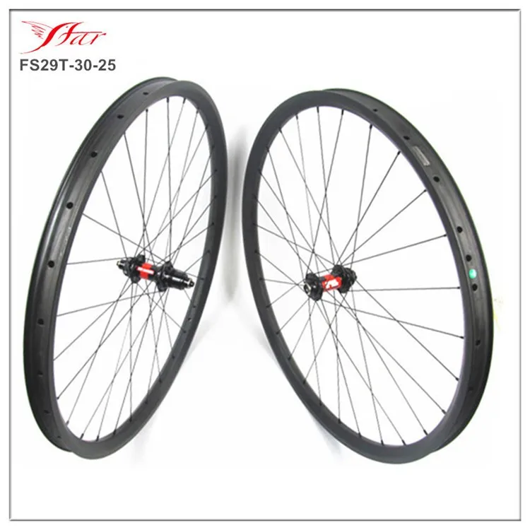 Excellent 700C Full carbon MTB bike wheels DT 240s hub central lock J-bend , Farsports 30mm wide 25mm deep carbon mountain bicycle wheel 1