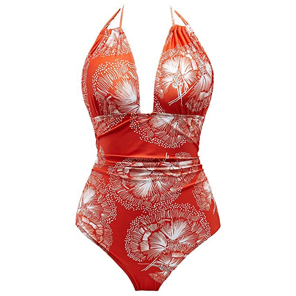 

Bikini 2019 Sexy One Piece Swimsuits for Women Slimming Monokini Swimwear Bathing Suits Halter Padded Monikini Bikini Suit